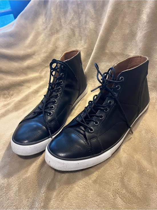 Coach Other - Coach Black Leather High-Top Sneakers with White Sole
